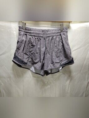 Lululemon Hotty Hot Short II Long 4" Heather Lux Multi Black Lined Swift 8 Tall